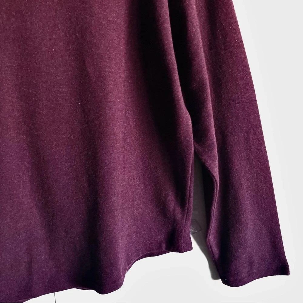 J. Crew Cowlneck Pullover in Cloudspun Yarn in Heather Burgundy Size S NWT